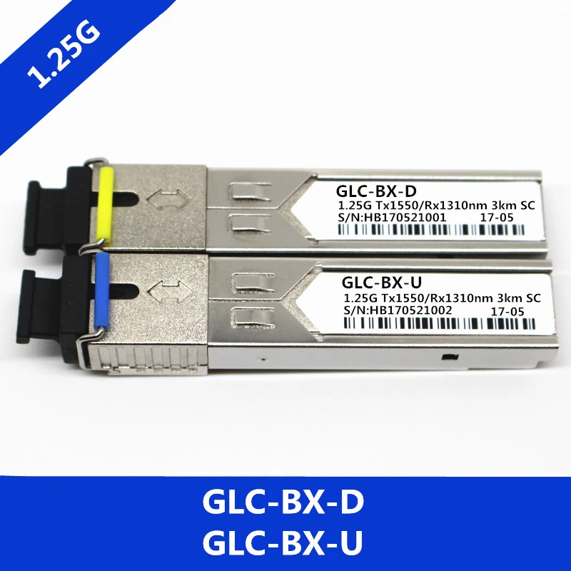 100% Новинка, 1 пара для Cisco GLC-BX-U/D SC двунаправленный оптический sfp модуль SMF 1,25 ГБ/сек. Tx1310nm/Rx1550nm 3 км DDM