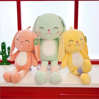

New Style Cute Happy Rabbit Plush Toy Stuffed Animal Doll Toys Soft Plush Pillow Children Girls Birthday Gifts