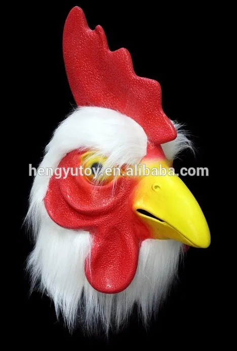 ฮาโลวีนโรงละครPropsสัตว์น้ำยางหน้ากากไก่หัวหน้า