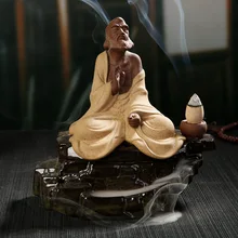 Творческий Bodhidharma выдающийся монах обратного потока башня благовоний конусы горелка подставка для ароматических палочек керамика курильница украшение дома