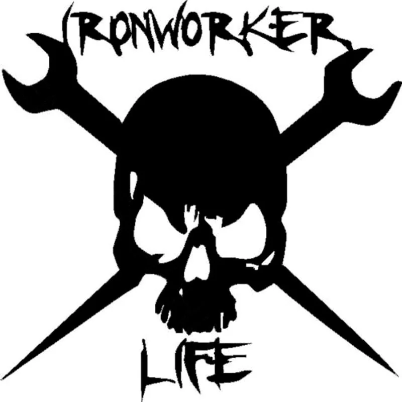 12,7 см * 12,7 см Ironworker Life Skull Rigger гаечные ключи виниловые наклейки на окна аксессуары для укладки окон