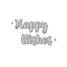 Naifumodo Happy Wishes Letters Metal Cutting Dies Scrapbooking and  Card Making New 2019 DIY Embossing Stencil Craft Dies Cut