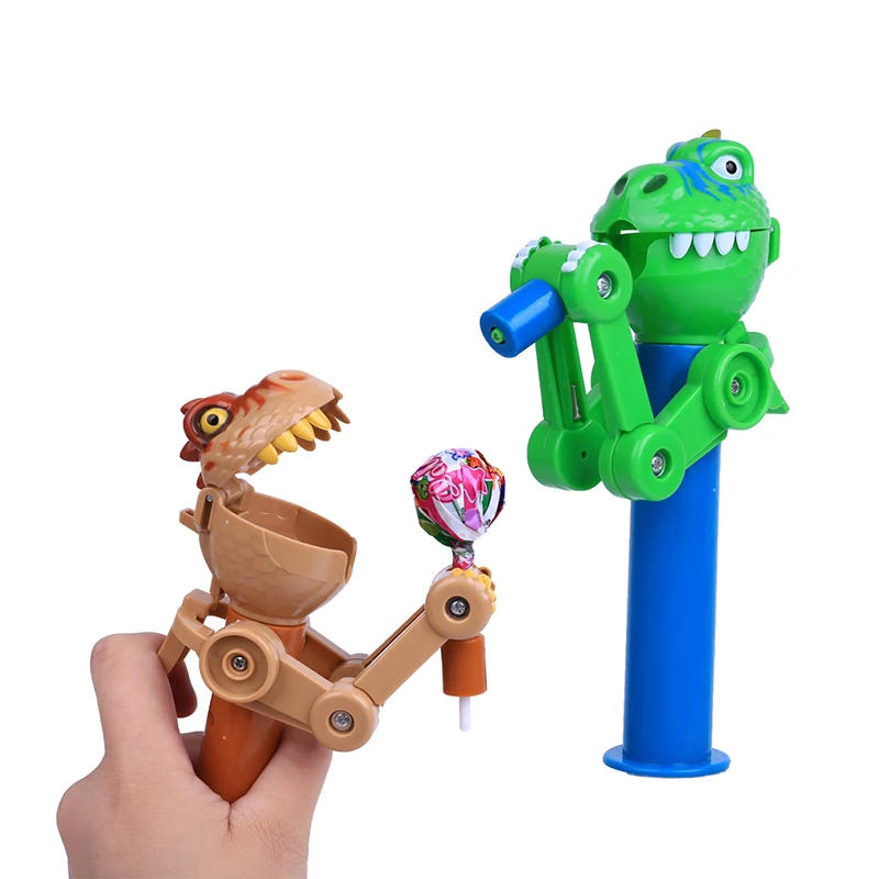 Creative-Personality-dinosaur-Toys-Lollipop-Holder-Decompression-Lollipop-Robot-decompression-candy-dustproof-Toys-for-children