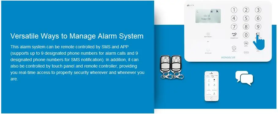 Homsecur беспроводный и проводной 4G/GSM, ЖК-Дисплей охранной сигнализации Сенсорная панель + многоязычное меню