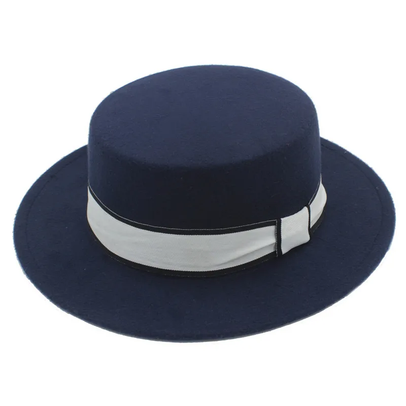 Piatto del Cappello di Jazz Taglia M L XL Fedora Hat papà Inverno Nero for Il Signore 100% Lana Uomini Pork Pie Hat RZL Cappelli a Bombetta 