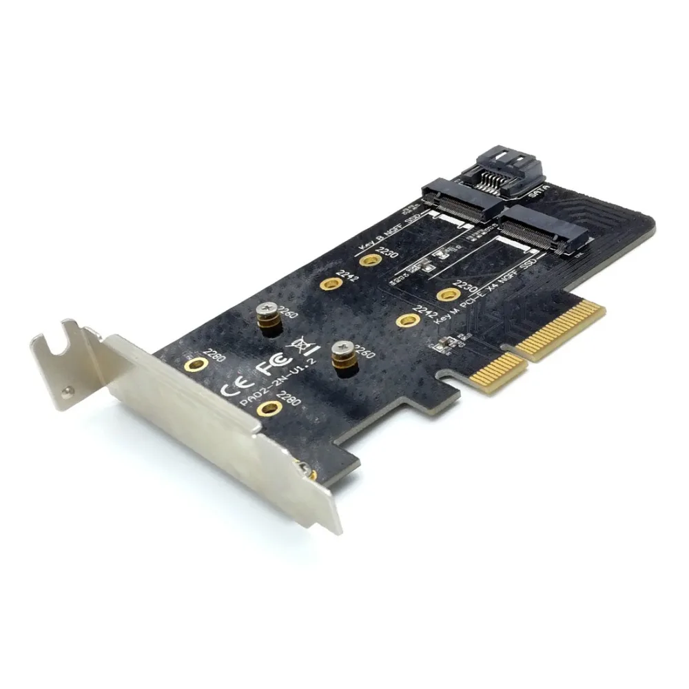 Двойной M.2 PCIe адаптер M2 SSD NVME M ключ SATA на основе B ключ к PCI-e 3,0x4 Контроллер конвертер карты Поддержка 2280 2260 2242 2230