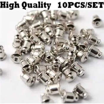 

New arrival 10pcs/Set Silver Plated Earring Backs Stoppers Ear Post Nut 11x6mm Jewelry Accessories bullet plastic ear plugging