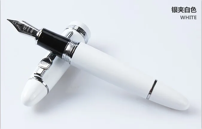 JINHAO 159 화이트 컬러 시그니처 비즈니스 오피스 펜촉 만년필, 미디엄 0.6-0.7mm, 신제품