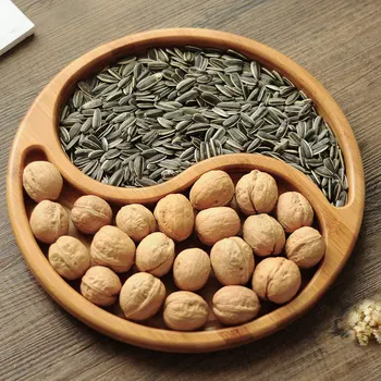 

Chinese style dried fruit platter natural bamboo dessert plate tea table fruit snacks melon seed nut dish tray hotel supplies