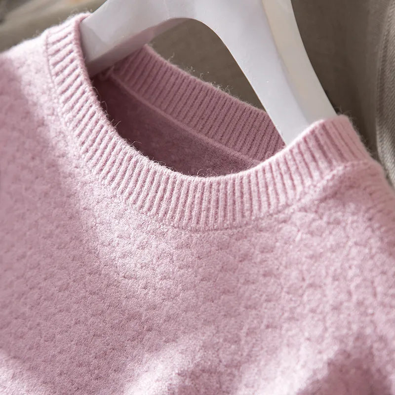 Oreille Chandail Néon Automne See Jupe 7092601 En Hiver Nouveauté D'o Corne Col cou Chart Plein Robe rose Bois Sont Se Manches Rond 2018 Précipités Réel H8vAUnB