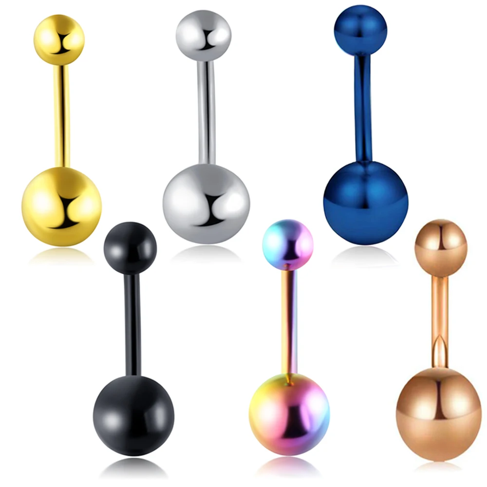 

TIANCIFBYJS Anodized Stainless Steel Navel Button Rings Belly Piercing Cartilage Helix Body Jewelry Tragus Earring Mix 6 Colors