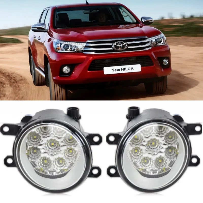 

Car-Styling For Toyota Hilux Vigo 2015-up 9-Pieces Leds Chips LED Fog Head Lamp H11 H8 12V 55W Halogen Fog Lights