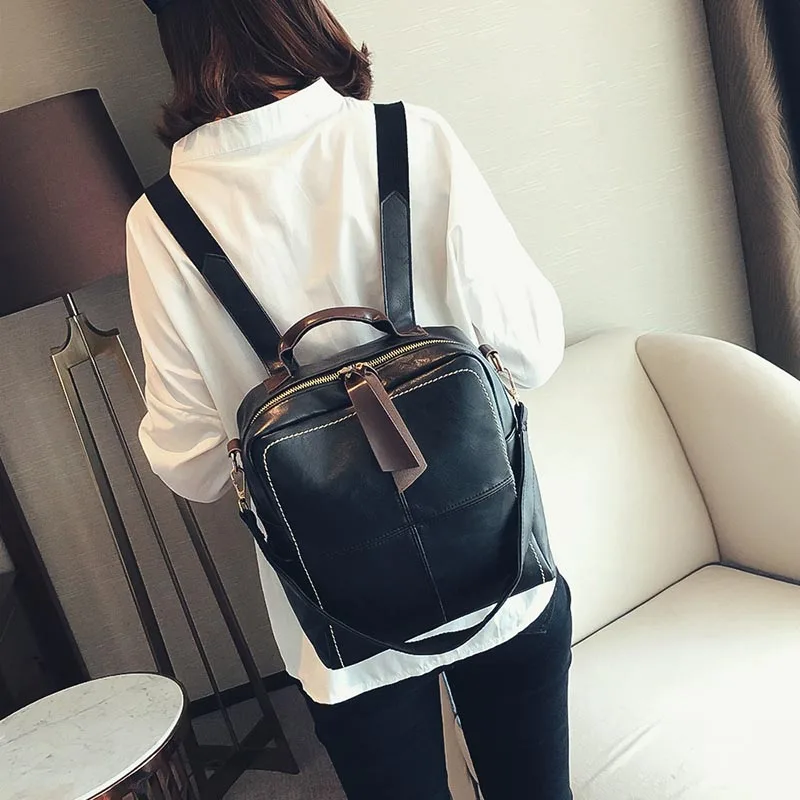 Las mujeres de Mochila de cuero suave bolso de hombro grande hembra de las chicas mochilas de viaje Mochila XA1203H