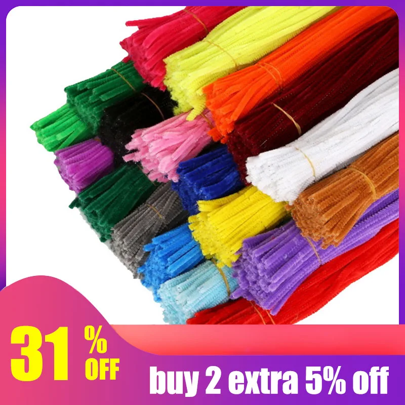 

Hoomall 100PCs Handmade Colored Wool Root Top Twisting Bar Handmade Fluffy Iron Wire Imaginative Plush DIY Decoration Supplies