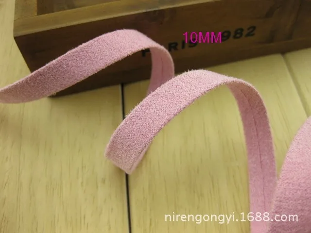 10mm Solid Color Micro Flannelette Suede fabric cloth DIY Hair bowknot accessories material Satin Ribbon 5pcsLot_12