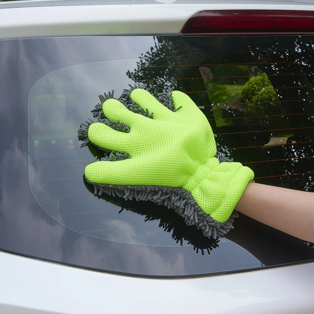 AUMOHALL, 1 пара, перчатки для мытья автомобиля, синель, моющая перчатка