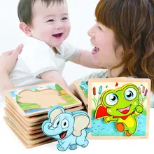 Новые Пазлы для детей деревянные Мультяшные животные Развивающие игрушки для мальчиков и девочек подарок на день рождения