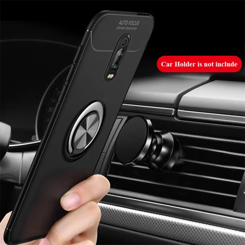 KEYSION Shockproof Armor Case for Xiaomi Mi 9T Pro 9 SE K20 Stand Holder Car Ring TPU Phone Cover for Redmi K20 Pro Note 7S Y3