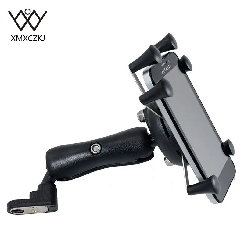  Adjustable Lazy Cell Phone Holder Motorcycle Rear View Mirror Handlebar Mount Stand Support For Sma