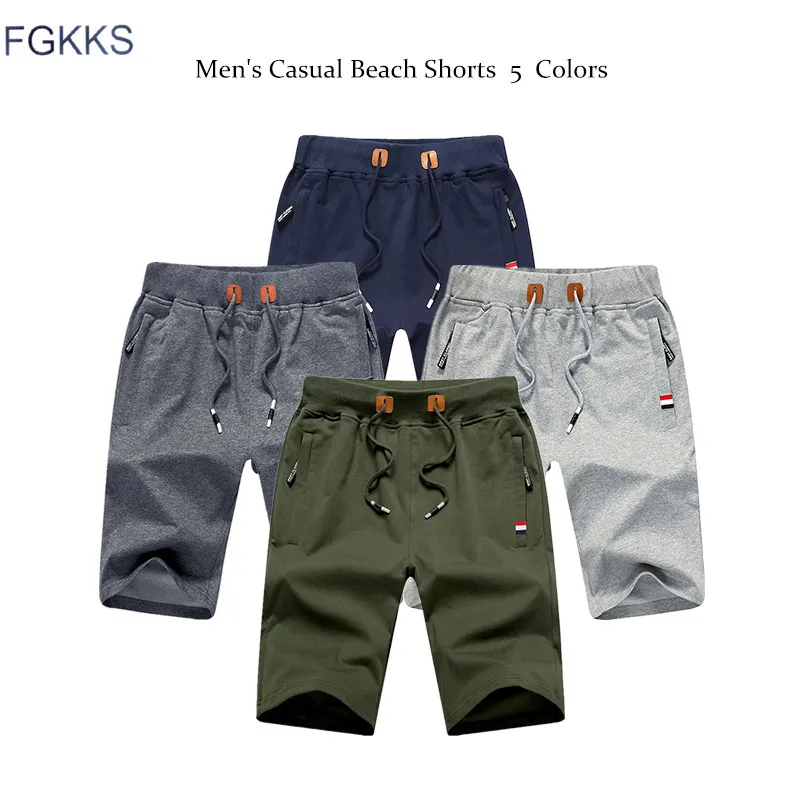 

FGKKS Quality Brand Men Casual Shorts 2019 Summer Male Fashion Casual Short Men's Solid Color Fitness Breathable Shorts