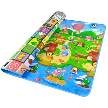 

Double Side Waterproof Baby Toddler Soft Crawling Mat Picnic Blanket Play Mat-Letter + farm