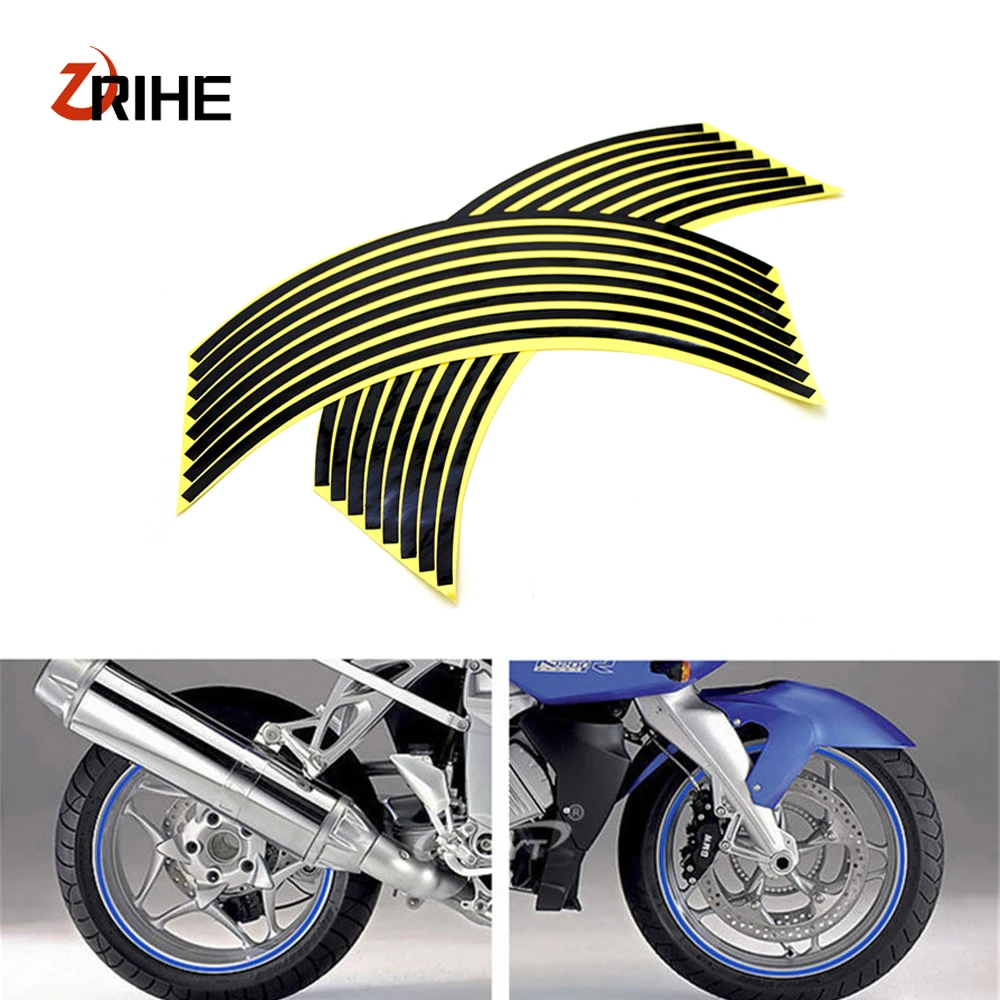 17/18 inch Colorful motorcycles wheel stickers Reflective Rim moto