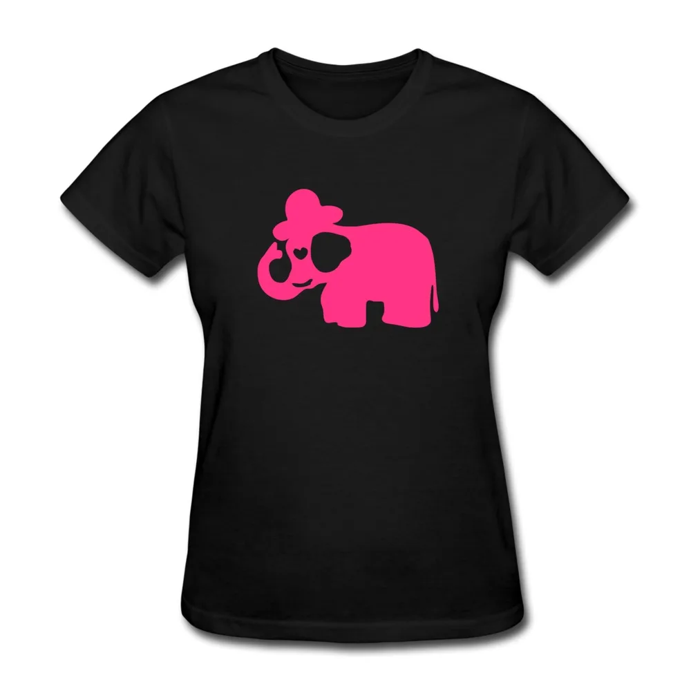 Slim Fit Women's T Shirt elephant in hat wild animal Creat Own Slim