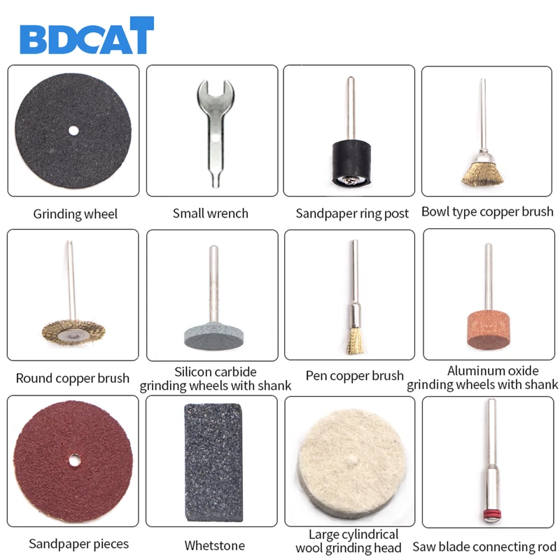 BDCAT 228 шт. роторный инструмент Аксессуары для легкой резки шлифовального шлифования резьба и полировка набор инструментов для Dremel