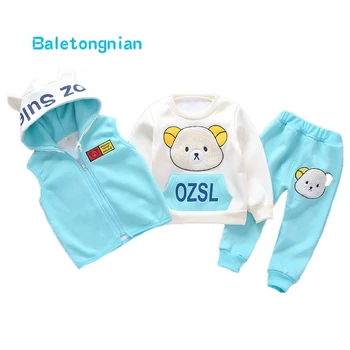 

Baby Boys Girls Christmas Autumn Warm WaistCoat + Sweatshirt + Pants 3Pcs Infant Kids Children Sports Suit Toddler Clothes J01
