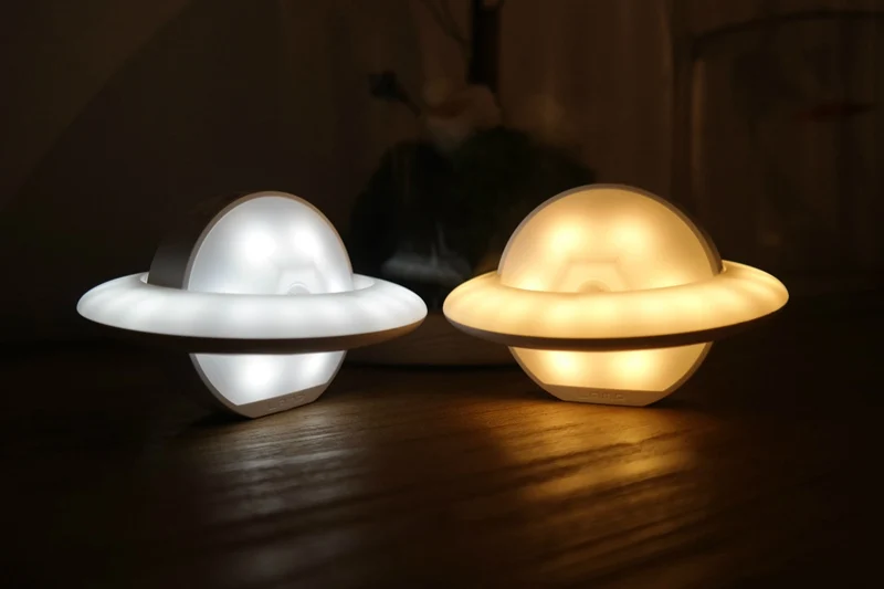 UFO Shape Motion Sensor Child Night Light 360 Degree Rotating Lamp Wall Hallway Closet Bedroom Battery Powered LED Night Light (5)