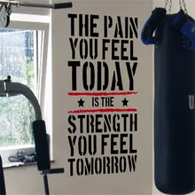 A dor que você se sentir hoje... Adesivo de parede motivativo, decalque de parede para academia, treino de força fitness, arte de parede para quartos infantis
