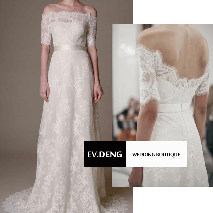 

Special new hot sexy casamento vestido de noiva lace wedding dress with short sleeve 2016 hot sale sweetangel Bridal Gown