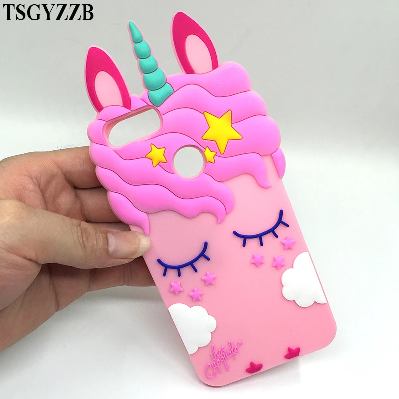 Силиконовый чехол с 3d изображением милого единорога кота для Xiaomi Mi A1 мягкие