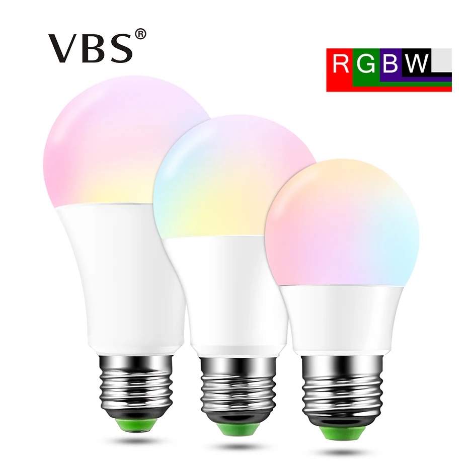 

1 Piece E27 5w RGB 10w 15w RGBW RGBWW LED Bulb 16 Colors Dimmable Spotlight LED AC85-265v Remote control with memory Function