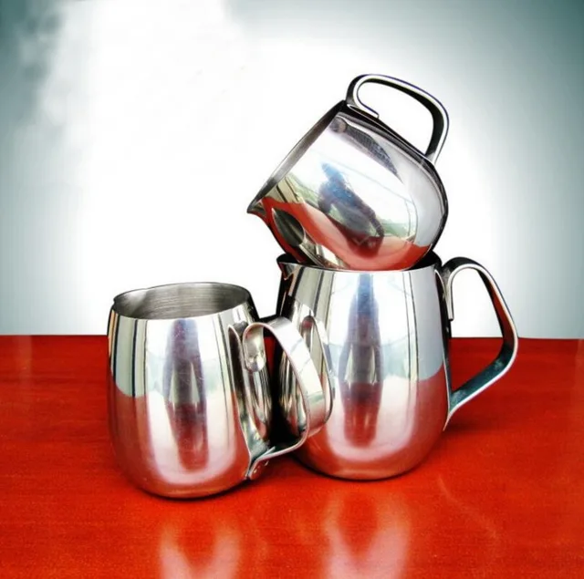 Best Offers Milk Jugs INOX 304 Stainless steel drum coffee pull cup milk foam tank Juice Cans Gravy Boats or Creamer Pots