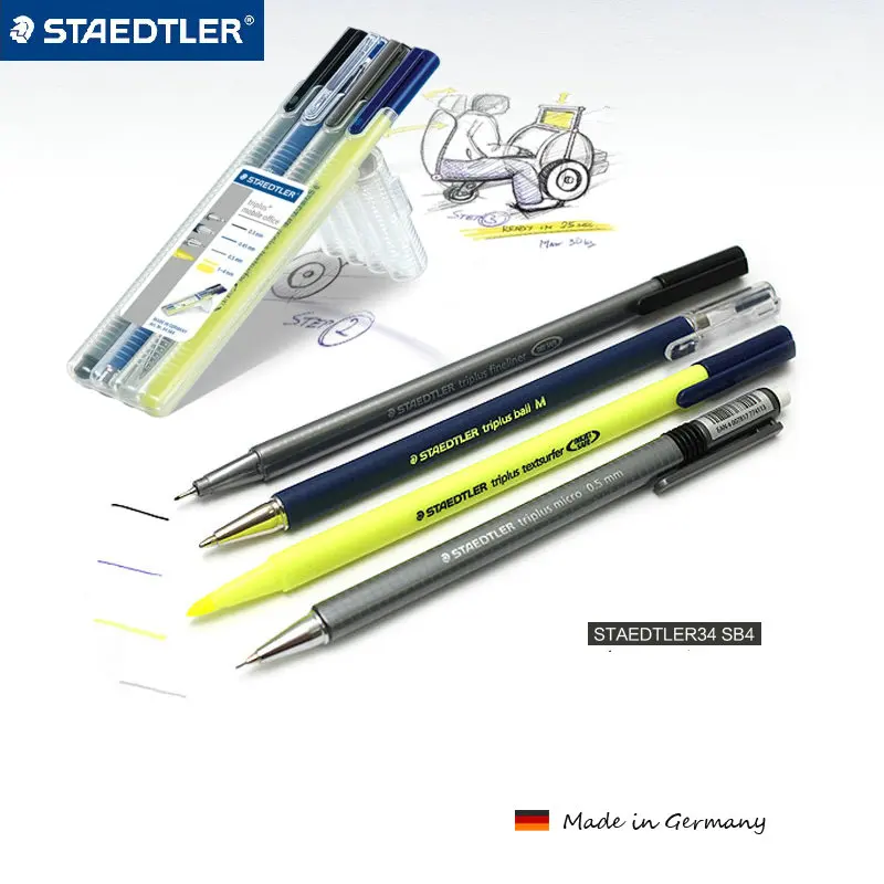 STAEDTLER Triplus Mobile Office 34 SB4 многофункциональная ручка набор Fineliner ручка/Шариковая ручка/механический карандаш/хайлайтер 4 шт