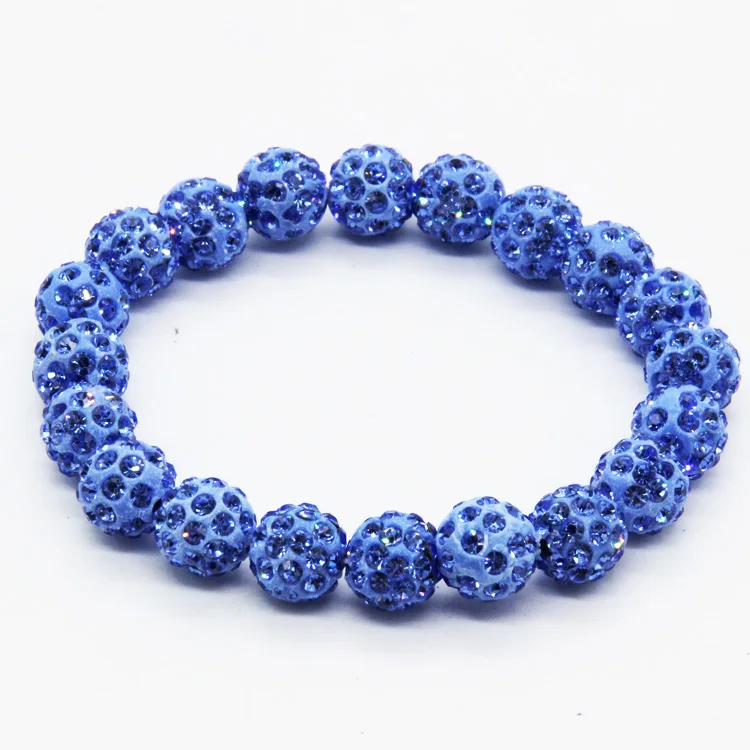 Новейший Высококачественный браслет, ювелирные изделия для женщин, браслет Шангрила ручной работы(20 шариков),, 10 цветов,, подарок - Окраска металла: blue