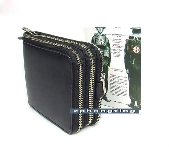 [free Shipping] Tough Jeans Leather Black 16 Card Slot Mens Wallet 666