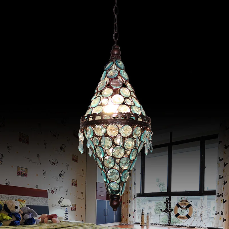 Старинный маленький подвесной светильник tiffany в форме конуса винтажная