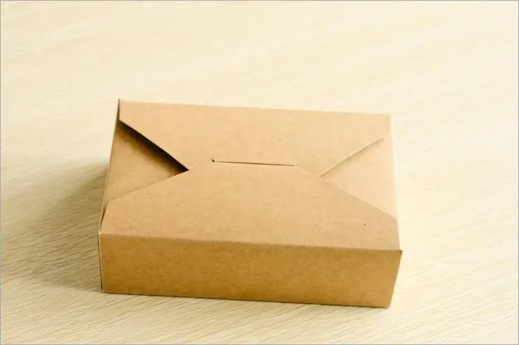 

300pcs 19.5*12.5*4cm Food Packaging brown kraft Paper Box For Candy\Cake\Dessert \party\Christmas Packing boxes