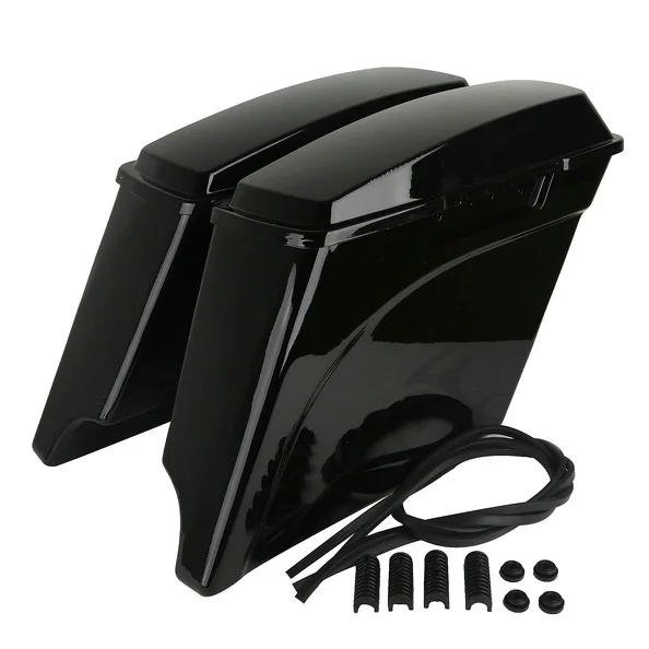 Vivid Black 5&quot Extended Hard Saddlebags Trunk W/ Lid For Harley Touring FLH FLT 93-13 Electra Road Glide FLHT FLTR | Автомобили и