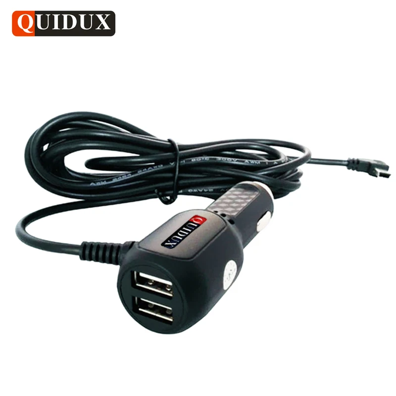 QUIDUX Dual USB font b Car b font Charger Adapter 12V 24V To 5V For Smart