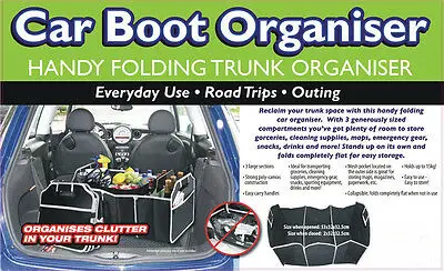 

NEW Collapsible Foldable Car Boot Organiser Shopping Car Storage Organizer Bag