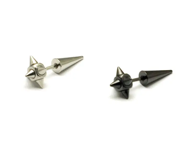 Small titanium stud earring boys punk Men stainless steel earrings stud