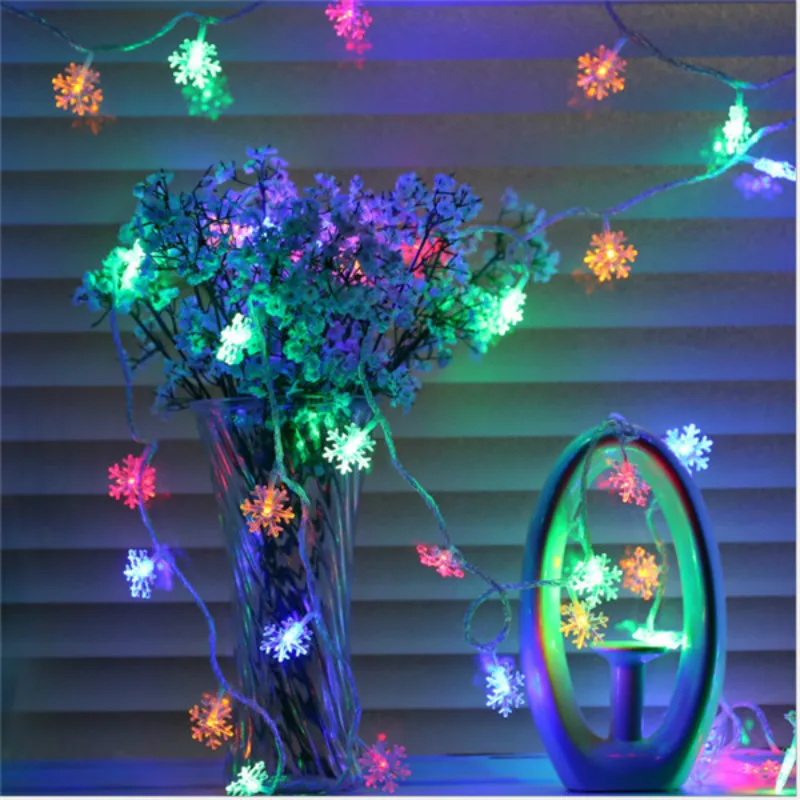 Navidad 2018 1 м 10 струн светодиодный снежинка батарейный блок рождественские