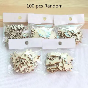 

2018 Newest Hot Fashion 100 Christmas Decor Xmas Wood Chip Tree Ornaments Hanging Pendant Ornament
