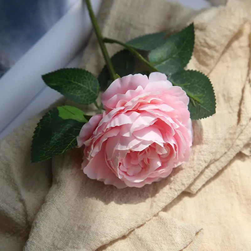28 см Западная Роза Пион одна голова искусственный цветок производитель домашний Рождественский Декор Свадебный букет цветок искусственный цветок - Цвет: Deep pink