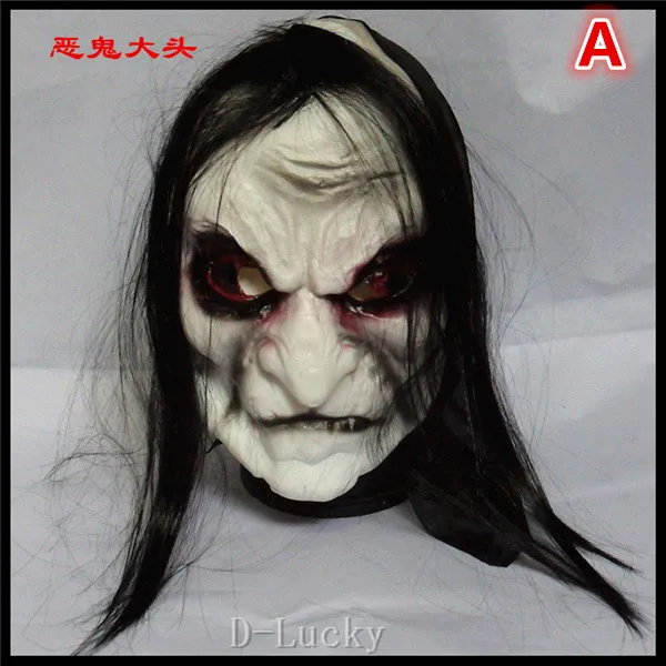 

Halloween Ghost Zombie Scary Mask Saw chainsaw killer theme mask original Party Cosplay Horror Face Mask with Hair adults Size