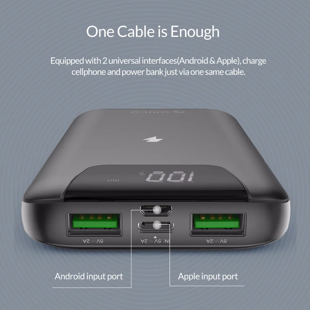 ORICO FIREFLY WR10 10000mah Wireless Charger 5V2A 10W Max Output Power Bank Charge for Samsung Xiaomi Huawei ORICO FIREFLY WR10 10000mah Wireless Charger 5V2A 10W Max Output Power Bank Charge for Samsung Xiaomi Huawei