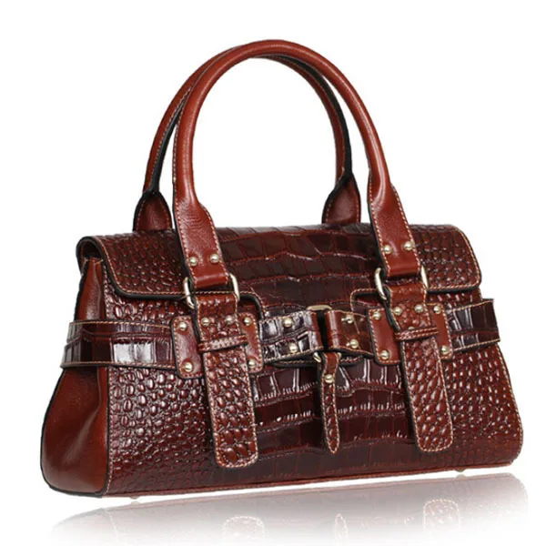 

Accept private label Custom logo wholesale drop shipping Women Italian real natural Leather Alligator Genuine leather tote bags